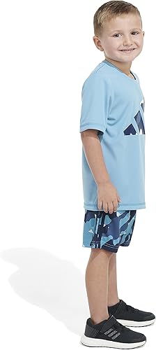 Miniatura 6 de adidas boys Short Sleeve T-shirt and Poly Shorts 2-piece Set