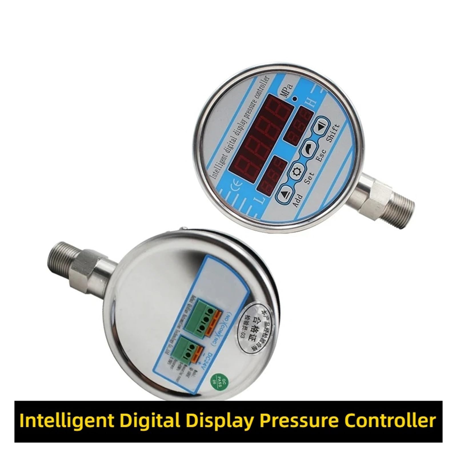 Manómetro, Manómetro digital de 0-60 MPa, manómetro hidráulico de contacto con esfera de 100 mm, manómetro de presión de 200 bar y 400 bar, M20 x 1,5(G1-2 Radial,0-1Mpa)