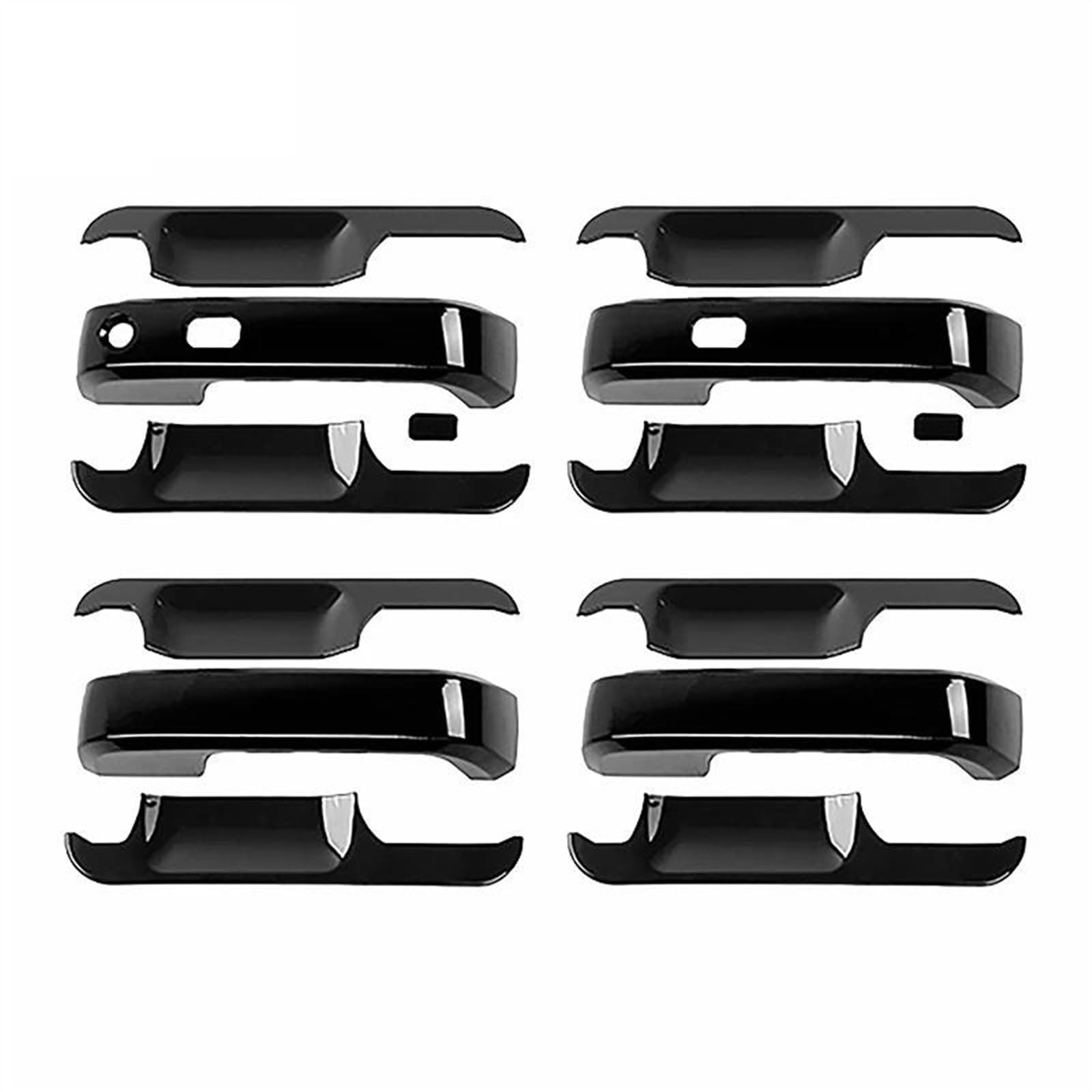 SLIMES Car Exterior Door Handle Grab Bowl Cover Trim Styling Auto Moldings ABS Accessories for Ford F150 2015-2020 Protection(D Black)