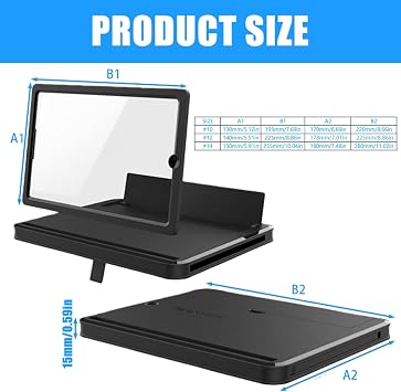 Portable Foldable Phone Screen Magnifier with Anti Blue Light Lens Smartphone Screen Amplifier to Increase Viewing Comfort