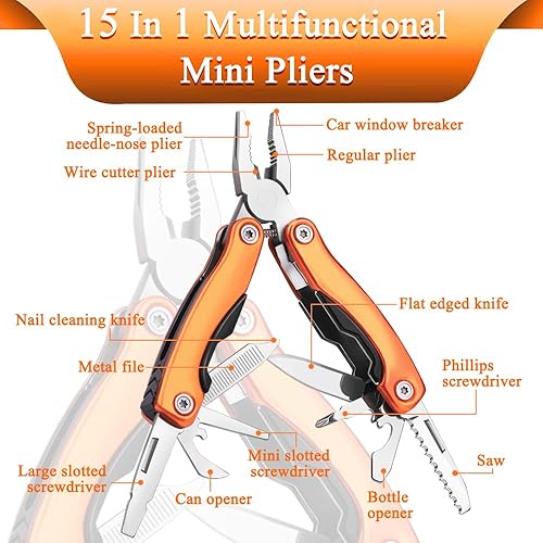 Miniatura 3 de Mini alicates multiherramienta portátil para exteriores, regalo para hombres, regalo ideal para papá, hermano o novio, senderismo, bicicleta al aire