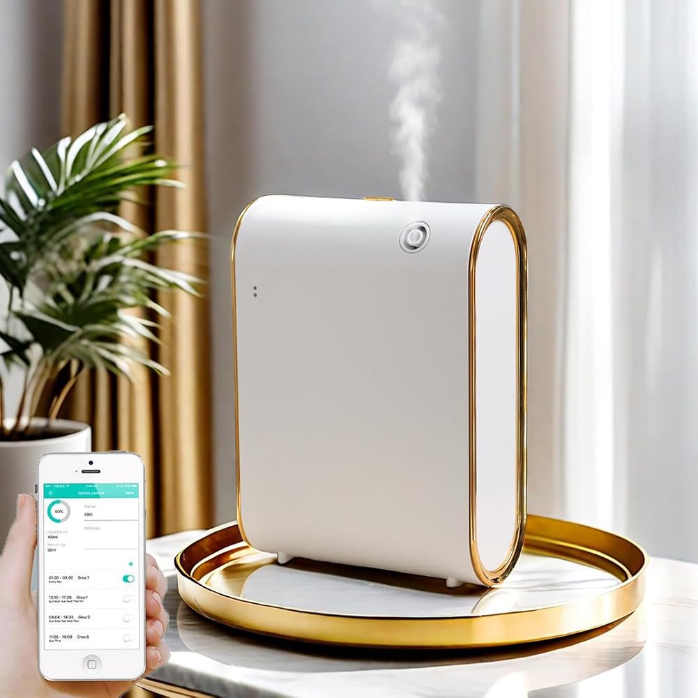 Máquina Difusora De Aroma Inteligente Eléctrica, Difusor De Aroma Sin Agua De 350 Ml con Control Remoto, Difusor De Aroma Comercial De Montaje En Pared para El Hogar, Hotel, Oficina, Negocios, SPA