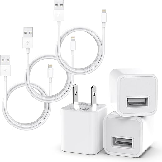 iPhone Charger Set - 3Pack Cable & Wall Charger