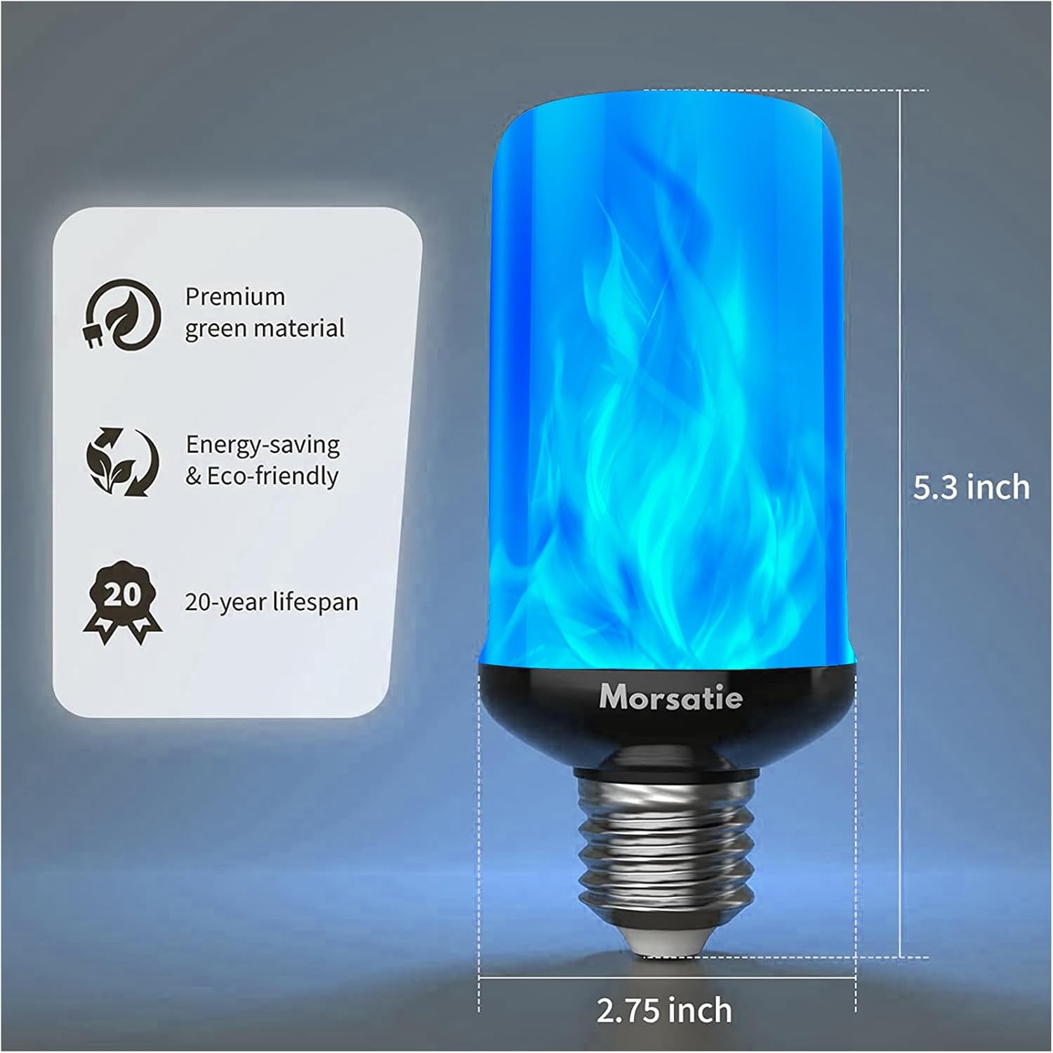 Morsatie E26 Flame Light Bulb Upside Down Effect for Indoor Decor, 4 Mode image 4