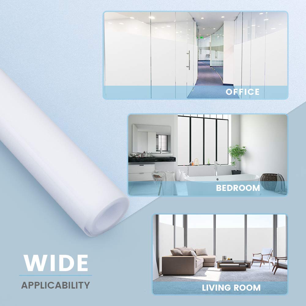 Raamfolie Zelfklevend Dekkende Matglasfolie Privacyfolie Anti-Uv Met Statische Hechting Matglasfolie Statische Raamfolie Voor Thuis Badkamer of Kantoor Kunststof Glas,Geo,70x200cm