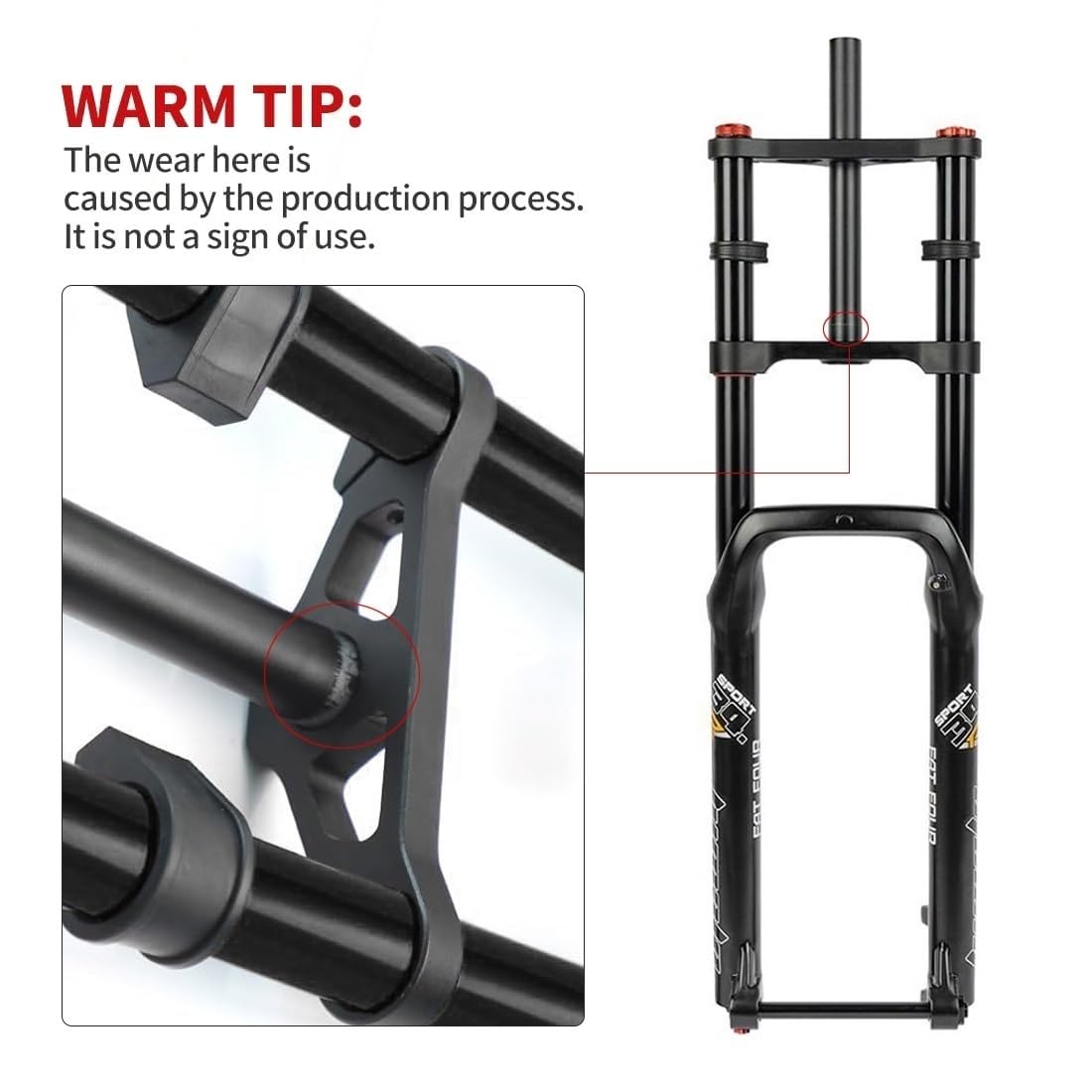 Amazon.com : HIMALO MTB Air Suspension Fork 26x5.0'' Fat Bike Fork