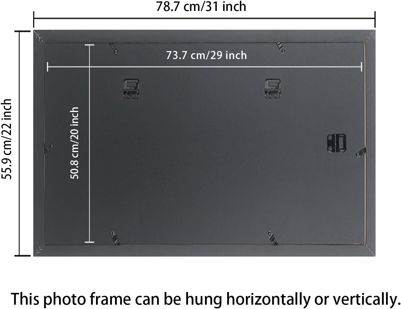 20x29 Picture Frame Solid Wood Black, Display 18"x27" (With mat) or 20"x29" (Without mat) Photos, Poster, Painting,Puzzles (X23B2029W1827)