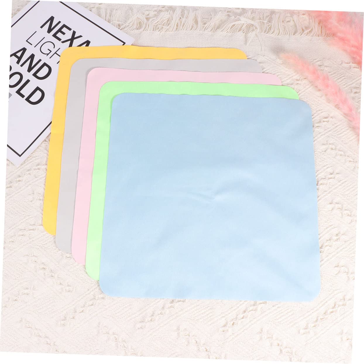 HOMSFOU 5 Pack Cell Phone Screen Pack of Cleaning Cloths for Electronics Computers Glasses and More Random