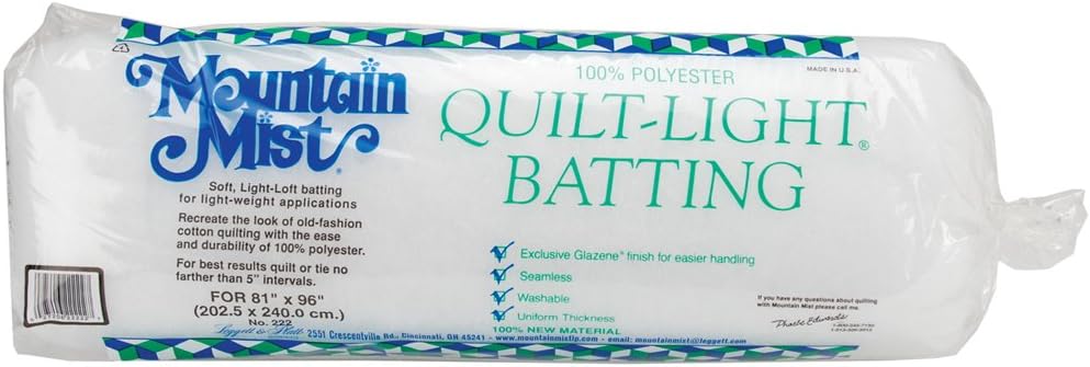 Mountain MistQuilt-Light Polyester Batting, Full Size 81"x96"