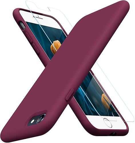 Miniatura 1 de Miracase Funda ultradelgada diseñada para iPhone SE 2022 (3 generación)iPhone SE 2020 (2 generación)iPhone 7iPhone 8 con protector de pantalla,