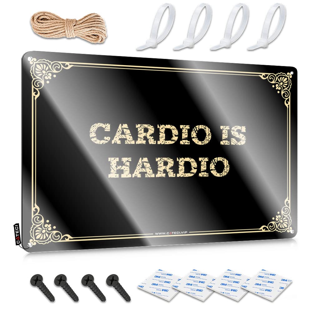 MGHTLCCME Outdoor Funny Metal Sign Cardio Is Hardio Tin Sign Bar Mirrors For Man Cave Funnymetal Sign(30X40CM)