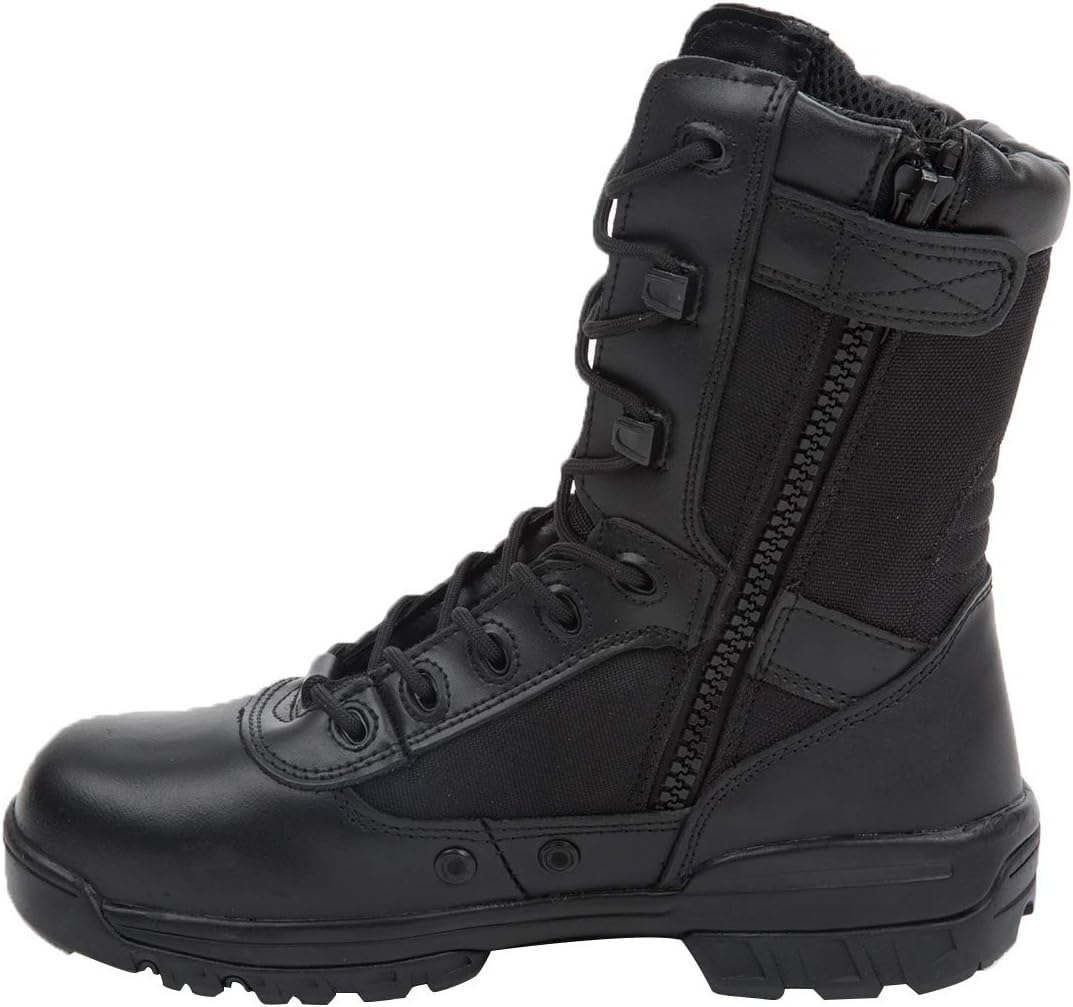 Men's Military Tactical Boots Army Jungle Boots with Zipper(Black,Size10)
