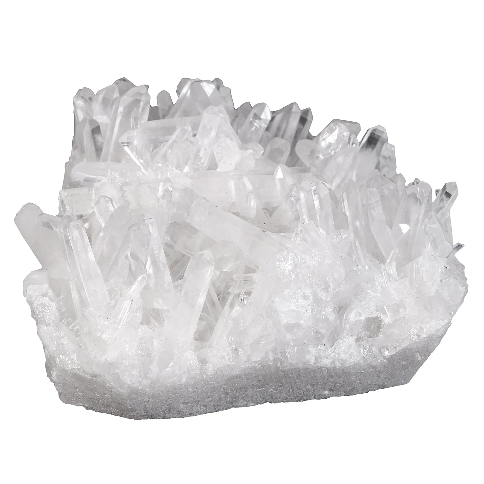 mookaitedecor Natural Clear Quartz Healing Crystal Cluster Druzy Geode Stone, White Raw Energy Crystal Gift Rock Mineral Collection Reiki Gemstone Specimen Home Decor(Approx 156-210g), Length 53-73mm
