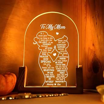 Nestura Personalized Mother Daughter Lamp to My Mommy Birthday Night