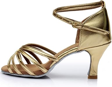 MASHAN Women Latin Ballroom Dance Shoes 