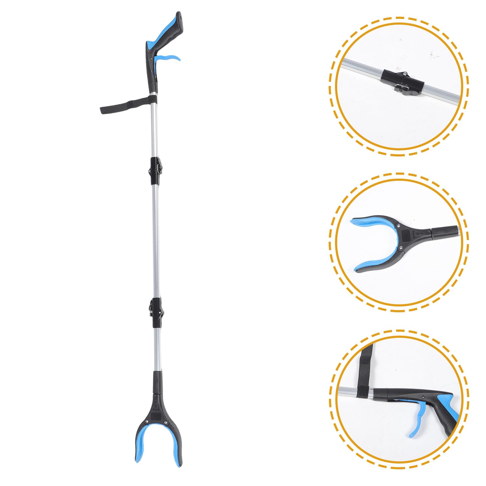 Pinza Raccogli Rifiuti Pieghevole a Tre Sezioni Blu