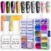 Modelones Nail Art Foil Glue Gel with Starry Sky Star Foil Stickers Set Nail Transfer Tips Manicure Art DIY 15ML, 10PCS Flame Nail Stickers, holographic,Gift Base&Top Coat,UV LED Lamp Required.