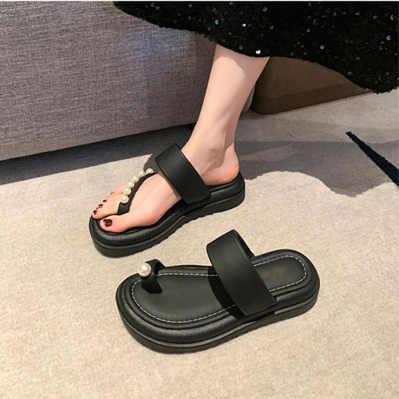 Women's Toe Flip Flops Sandals Increased Height Lightweight and Toe Wrapped Women's Shoes(37)2