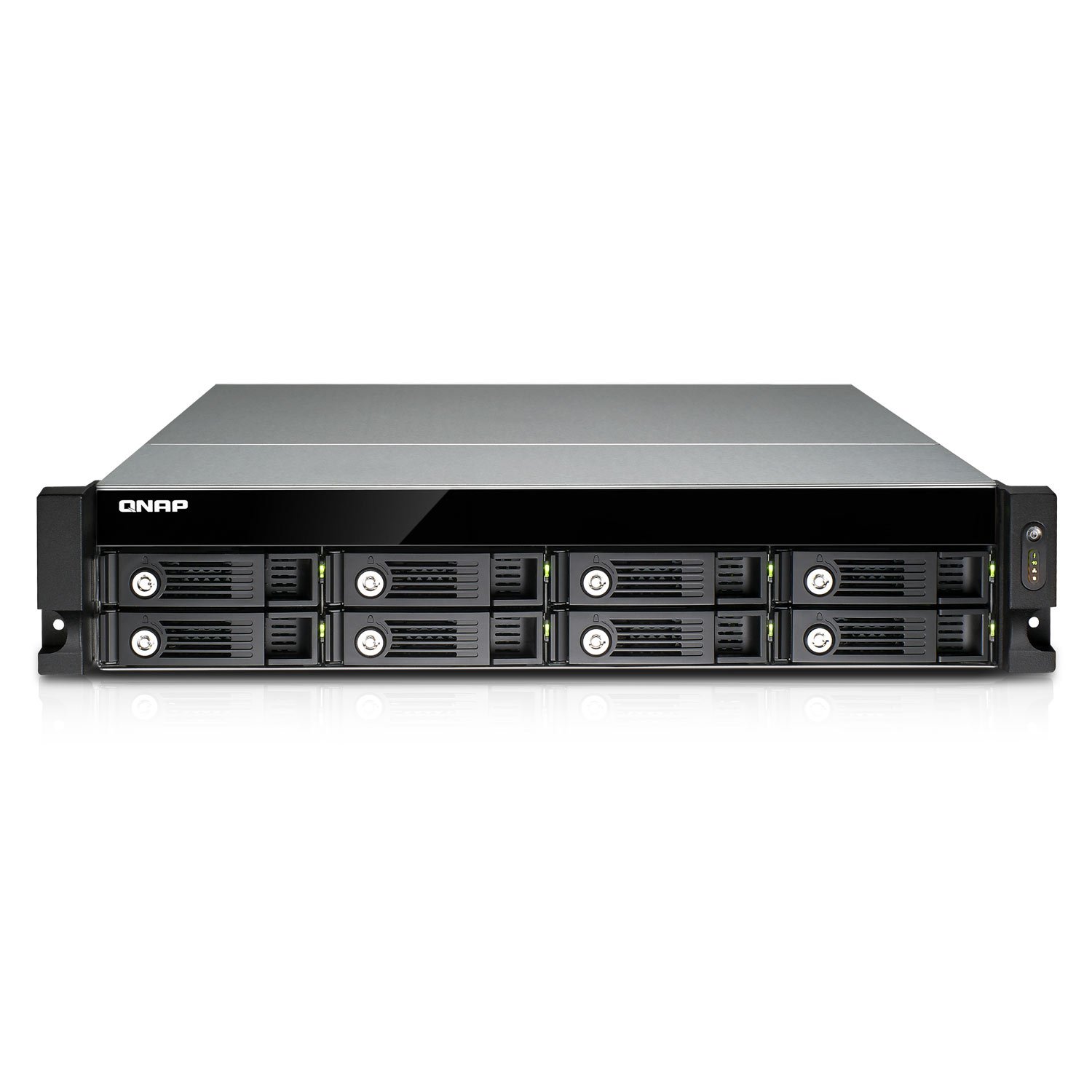 QNAP TVS-871U-RP-I3-4G - Serveur NAS de Stockage Unifié, Rack 8 Baies, Intel Core i3 3.5 GHz Dual Core, 4Go RAM Extensible, 4 Gbe LAN, HDMI, 2 Ports cache mSATA, 10G-ready, 4K-ready, Alimentation Redondante, Châssis Vide