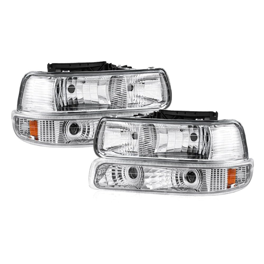 Amazon.com: LQXRBF Chrome Headlights Bumper Lamp Front Left Right  