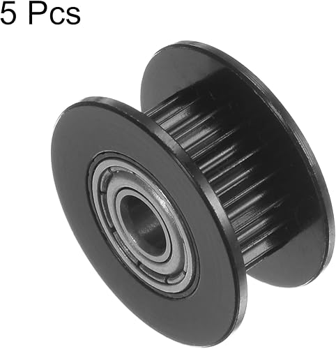 Miniatura 3 de HARFINGTON 5pcs 2GT Polea tensora 20 dientes 0.157 in diámetro 0.709 in diámetro correa de aluminio para 0.236 in ancho cinturón 3D impresora CNC