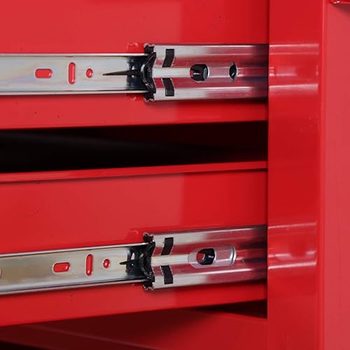 Miniatura 6 de Caja de herramientas de acero con ruedas de 5 cajones (TZ35 rojo)