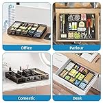 Marbrasse Expandable Desk Drawer Organizer, Mesh Drawer Organizer Tray with 10 Adjustable Compartments, Desk Organizers and Accessories, 5 Dividers Drawer for Office Supplies, Makeup & Vanity (Black) - Image 4