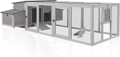 Aivituvin Gallinero para 4 6 pollospatos, gallinero de madera al aire libre, jaula grande para gallineros con dos cajas de anidación de 103 pulgadas