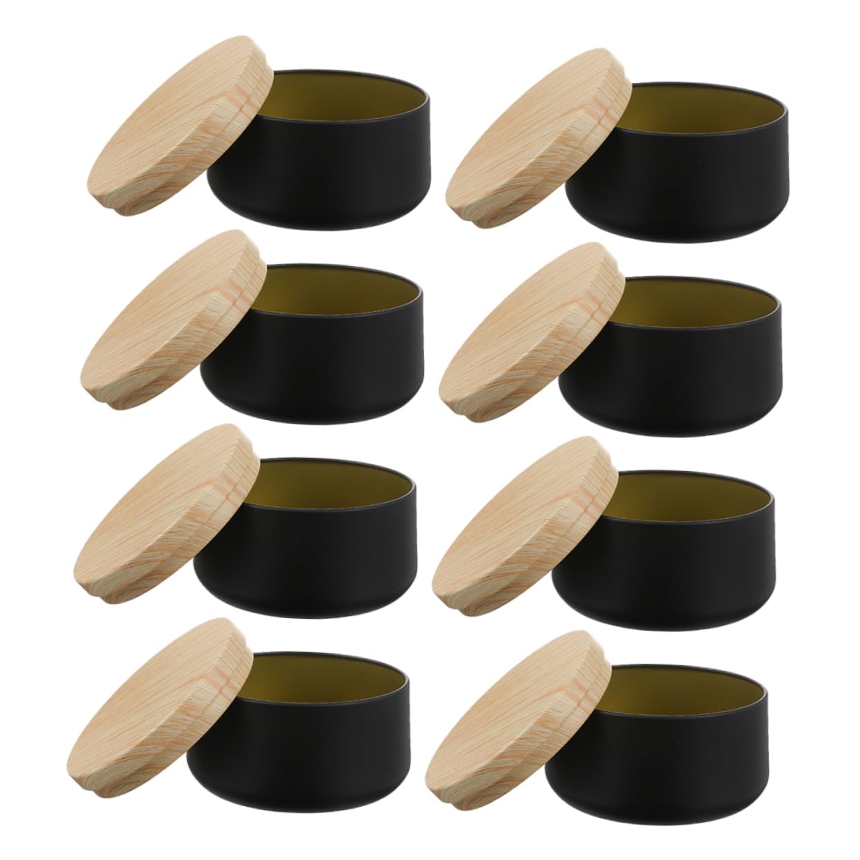 BEBEMOKO 8pcs Candle Containers Grain Lids Travel Storage for Candle Making Jewelry and Beads Tinplate Cans for Home and Event Decor