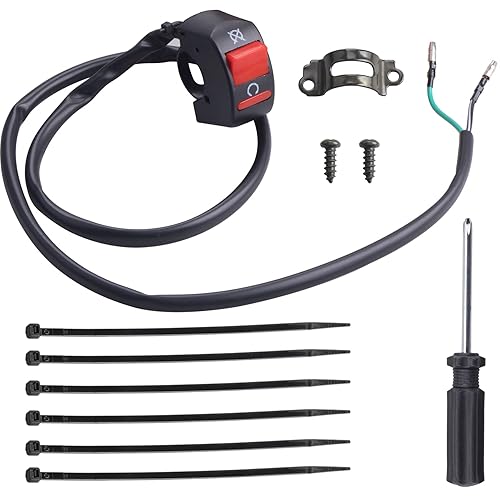 JINGKE Interruptor de encendido y apagado con mango de 7/8 pulgadas, 0.866 in, para ATV, motocicleta, scooter, Go Kart, motor Offroad Enduro, Dirt