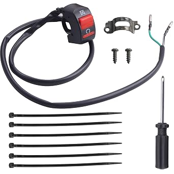 JINGKE 7/8 22mm Handle Kill On Off Switch for ATV Motorcycle Scooter Go Kart Engine Offroad Enduro Dirt Bike Baja Doodle Bug DB30 Mini Bikes