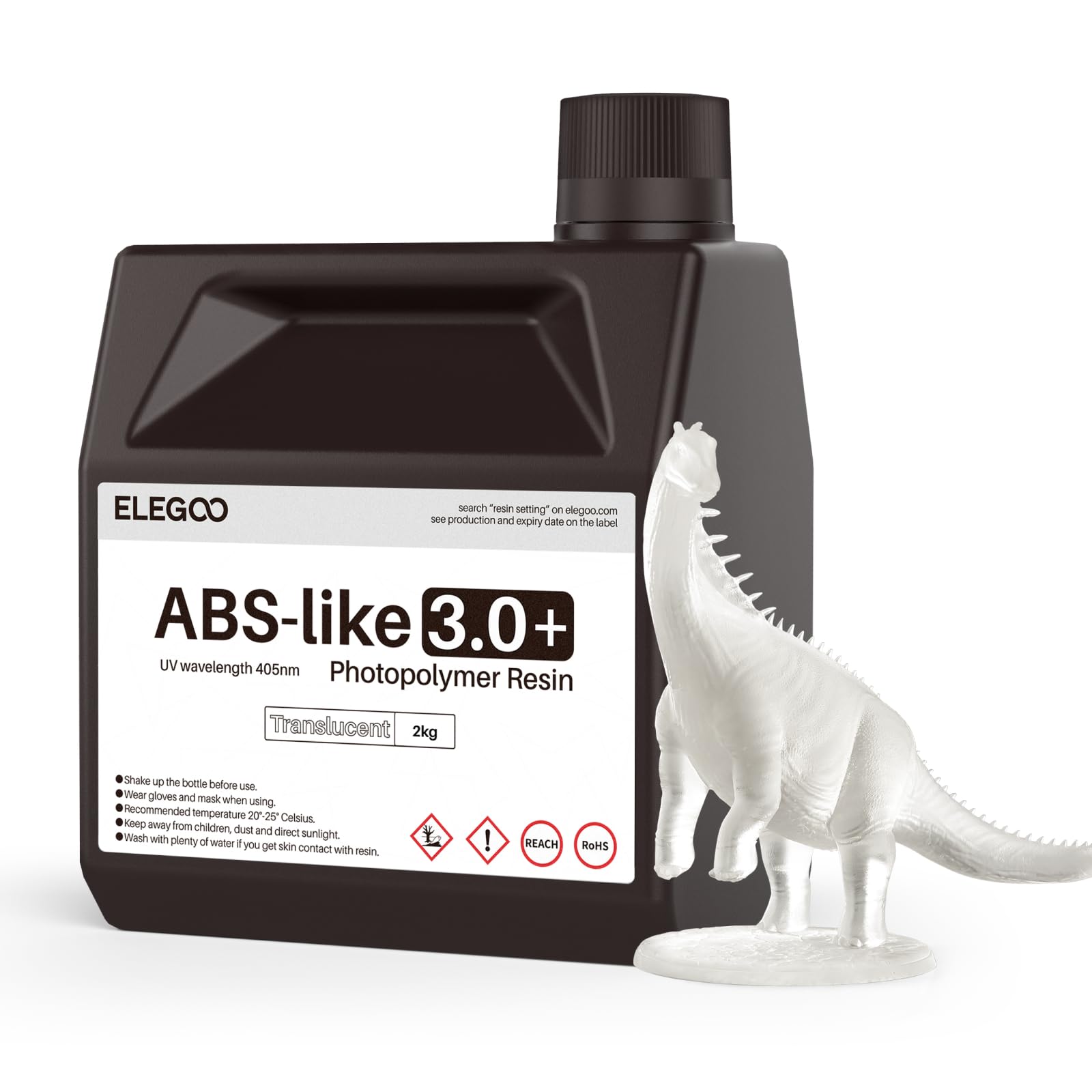 ELEGOO ABS-Like Resin 3.0+, Resin for 3d printer with Higher Heat-Resistance, Low Viscosity, High Precision, Fast Curing and High Toughness,