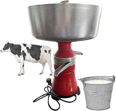Milk Cream Centrifugal Separator, 80L/H 21Gal/H Electric Fresh Milk Cream Separator, Turn Raw Whole Milk into Skim Milk for Fresh Goats Cows,220V