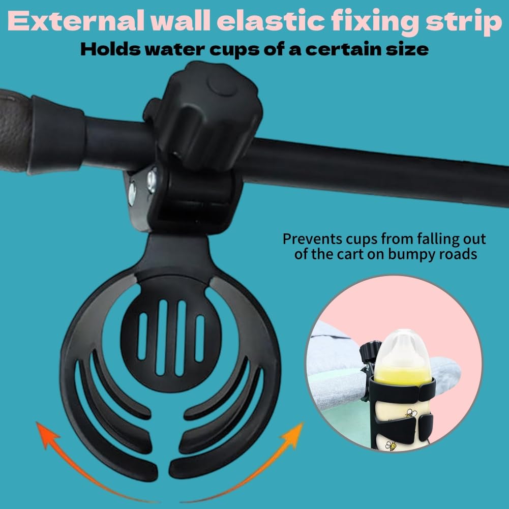 Portabicchieri per Passeggino,2 pezzi Stroller Cup Holder,Porta Borraccia Bici,Porta Biberon Sedia a Rotelle,Porta Caffè porta Tazze,per Bicicletta,Trolley,Mountain Bike