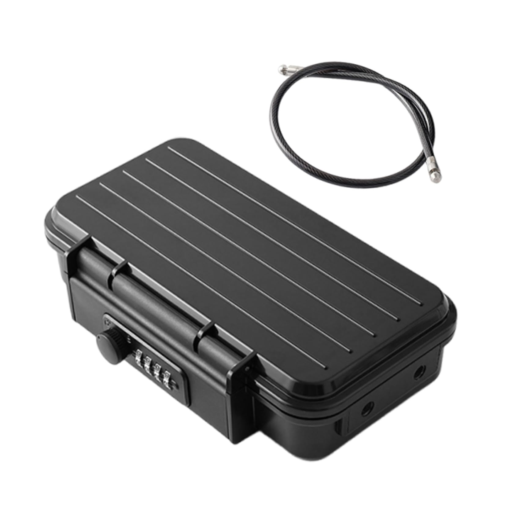 Coffre-fort Portable à Combinaison pour Voyages, Câble Acier Amovible, Noir