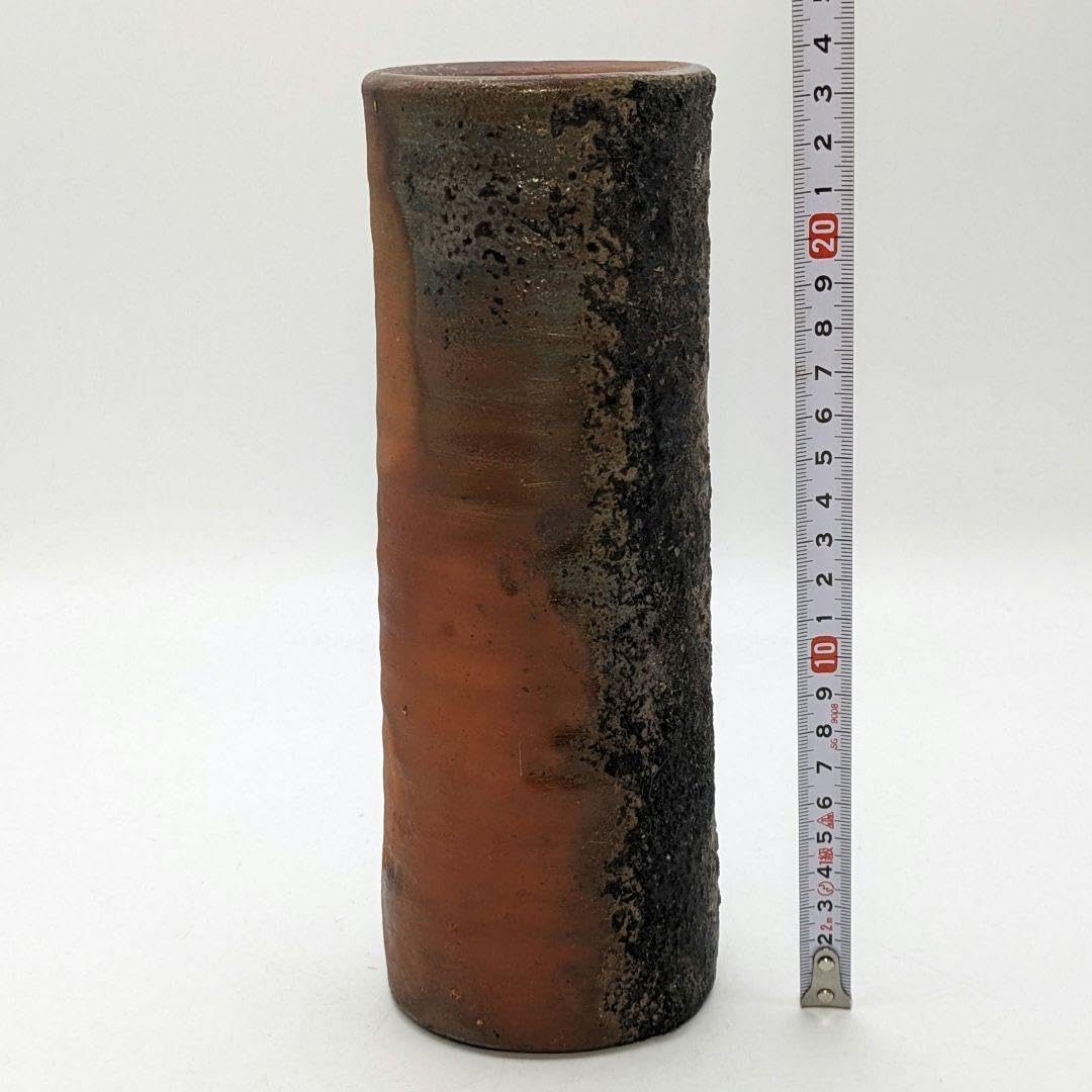 Amazon.co.jp: 備前市無形文化財 榊原清人 備前焼 窯変筒花入 合箱