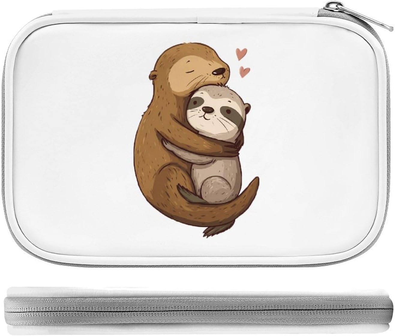 Otter Hugging Sloths Cosmetic Bag Makeup Brush Organizer Bags