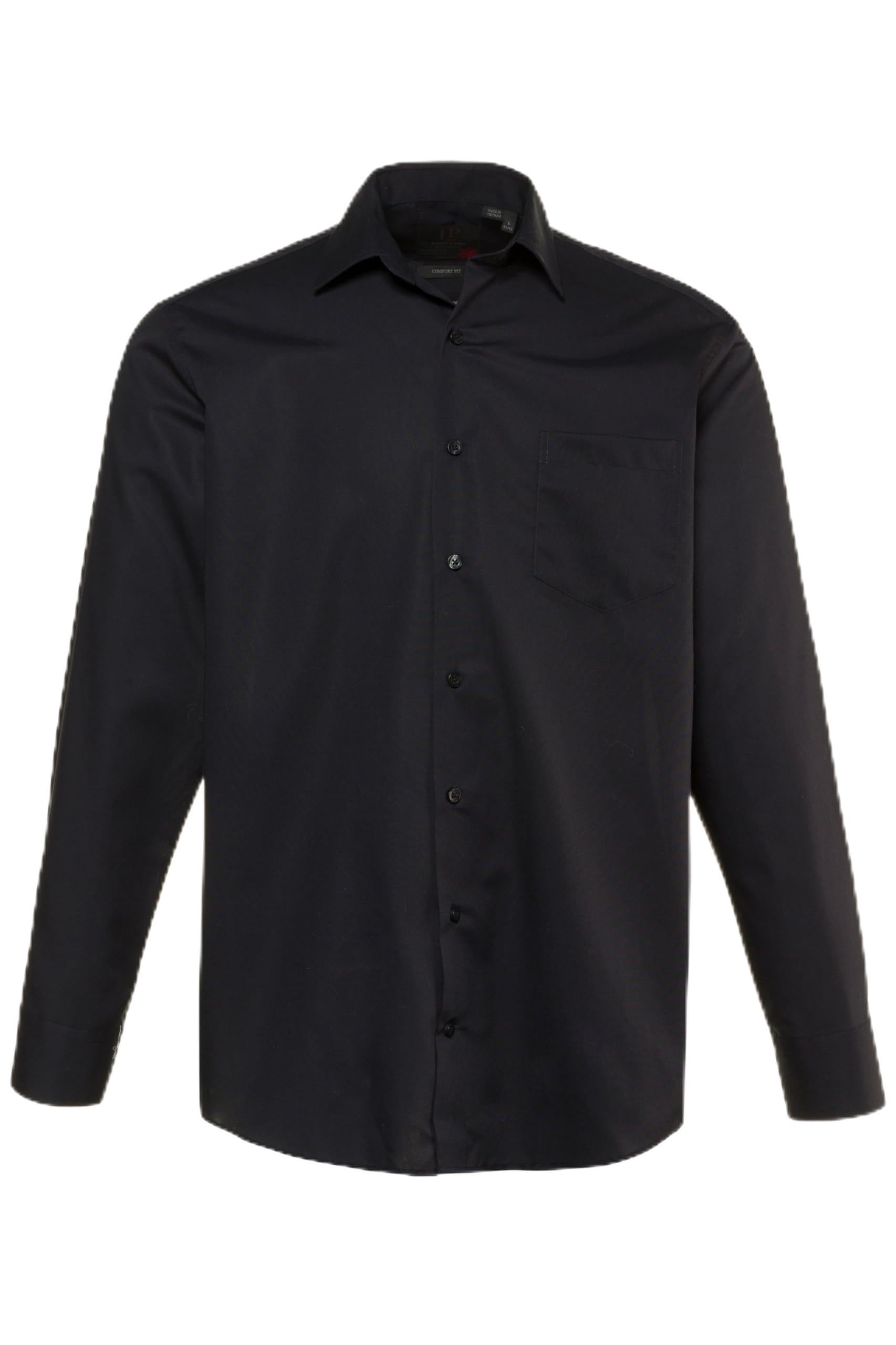 JP 1880 Men's Large Sizes Plus Sizes Menswear L-8XL Shirt, Business, Modern Fit, Non-Iron 721316, black
