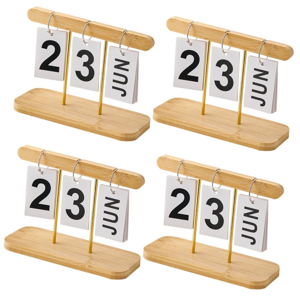 SEWACC 4stücke Stehender Kalender Minimalistisches Design Dekorativer Tischkalender Für Büro Und Zuhause Einfach Verstellbar Für Lehrer Und Schreibtisch-dekoration