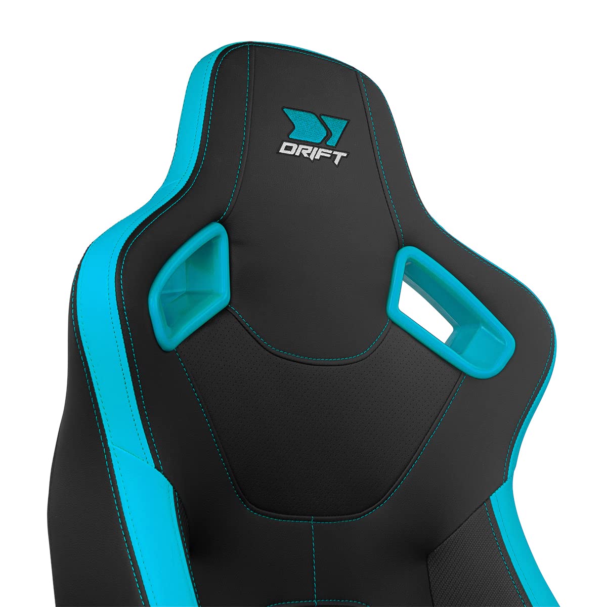 DRIFT GAMING DR600 - Silla Gaming Profesional, Polipiel, reposabrazos 4D, pistón Clase 4, Mecanismo Frog, inclinación, Giro, Bloqueo, cojín Lumbar y Cervical, Color Negro/Azul