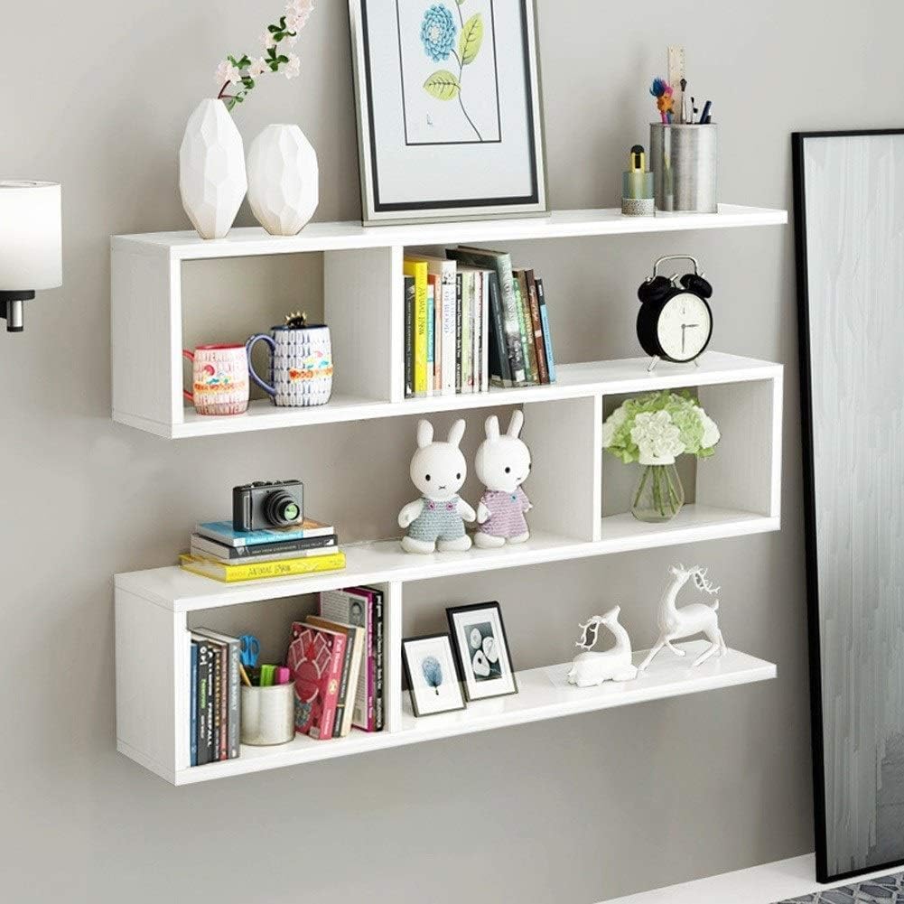 Wall Mount Floating Shelves for Books Shelf, Antiques, Organizer, Storage - DIY (Do it Yourself Fitting) - White - 80 * 75 * 15 CMS - SSLVS30-image-43