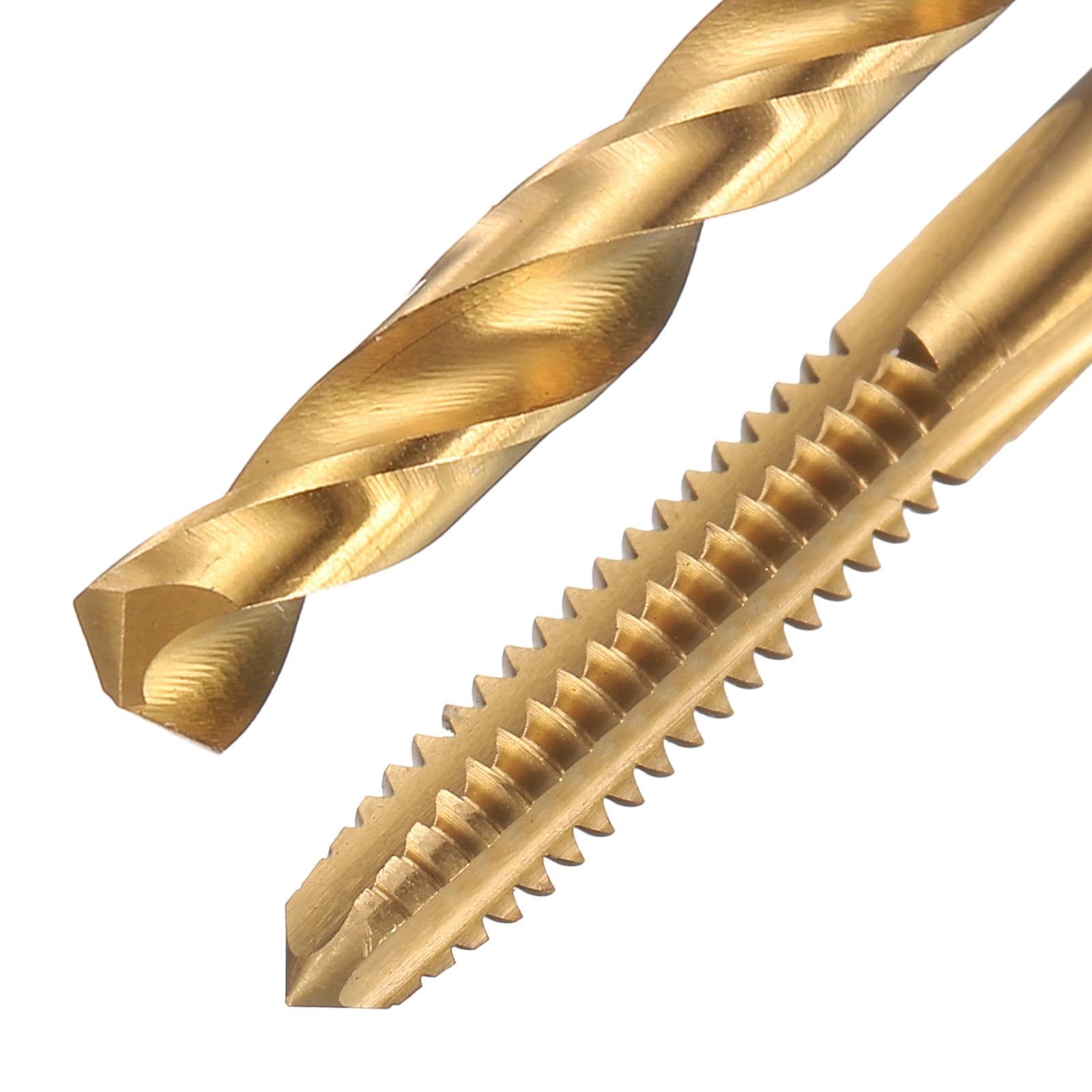 Set di Maschi e Punte da Trapano, 1 Maschio per Filettatura a scanalatura Dritta UNC 4-40 e 1 Punta elicoidale da 2,3 mm, Kit di Utensili per Filettatura HSS-6542 Rivestiti in Titanio
