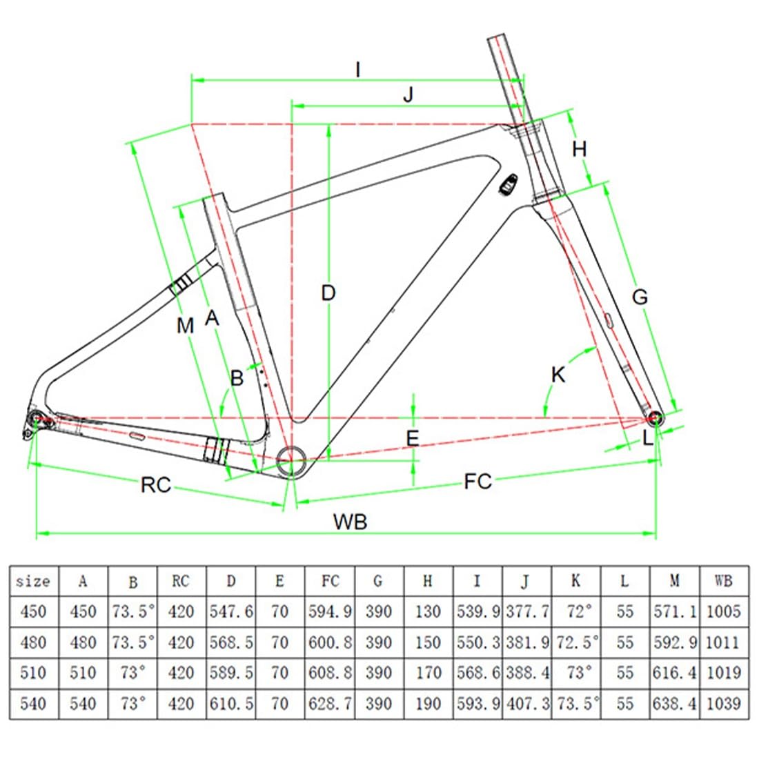 700C Carbonio Gravel Telaio per Bici da Strada 45/48/51/54cm Leggero Freno A Disco Telaio F12x100mm R12x142mm Telaio Perno Passante Passaggio Cavi Interno Nero Opaco(54cm)