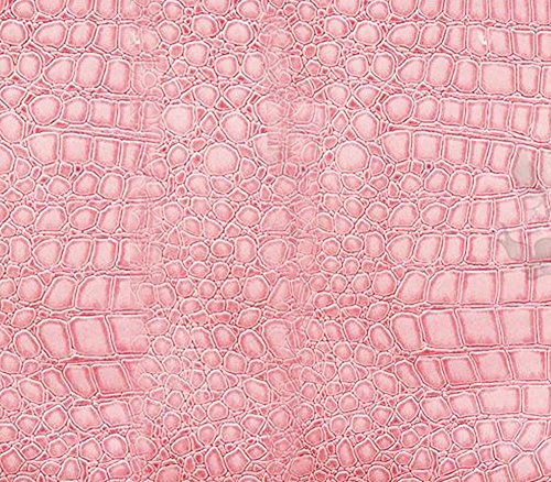 Vinyl Fabric Crocodile Pink Fake Leather Upholstery   54  Wide Sold by The Yard