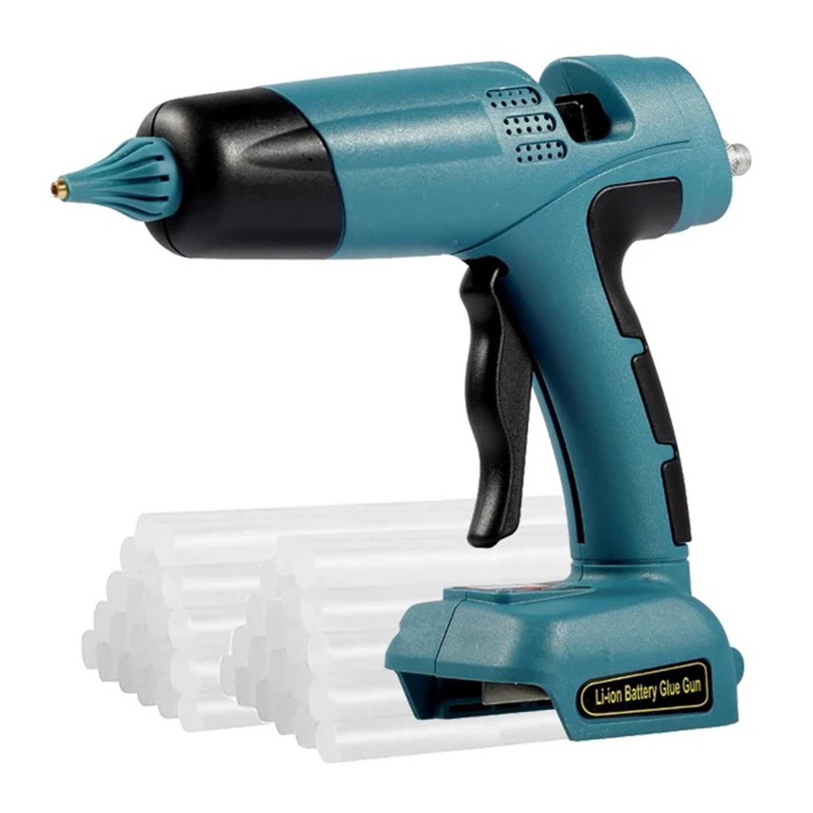 Yfdgd With 30 Glue Sticks 100W Electric Hot Melt Glue Gun Cordless For 21V Battery Diy Welding Air Digital Display 11Mm Sticks Quick Reliable Flow Bonding(With 30 Glue Sticks)