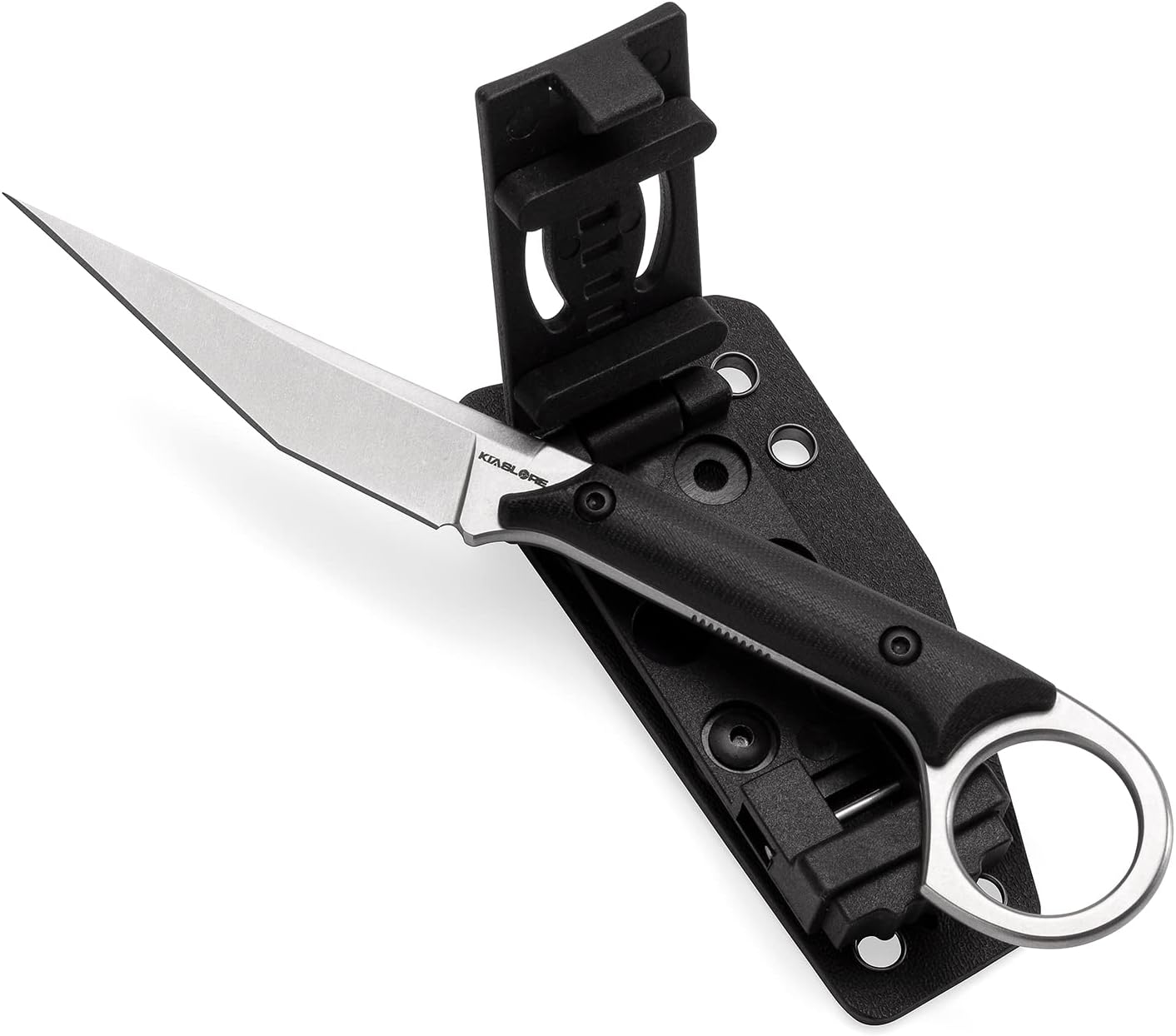 Karambit Fixed Blade Knife - Hiking, Camping & Survival Knife with Sheath (Silver)