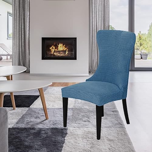 Miniatura 9 de XMNTG Juego de 2 fundas elásticas de jacquard para silla de comedor, reutilizables, lavables, protectores de silla para banquetes, hoteles,