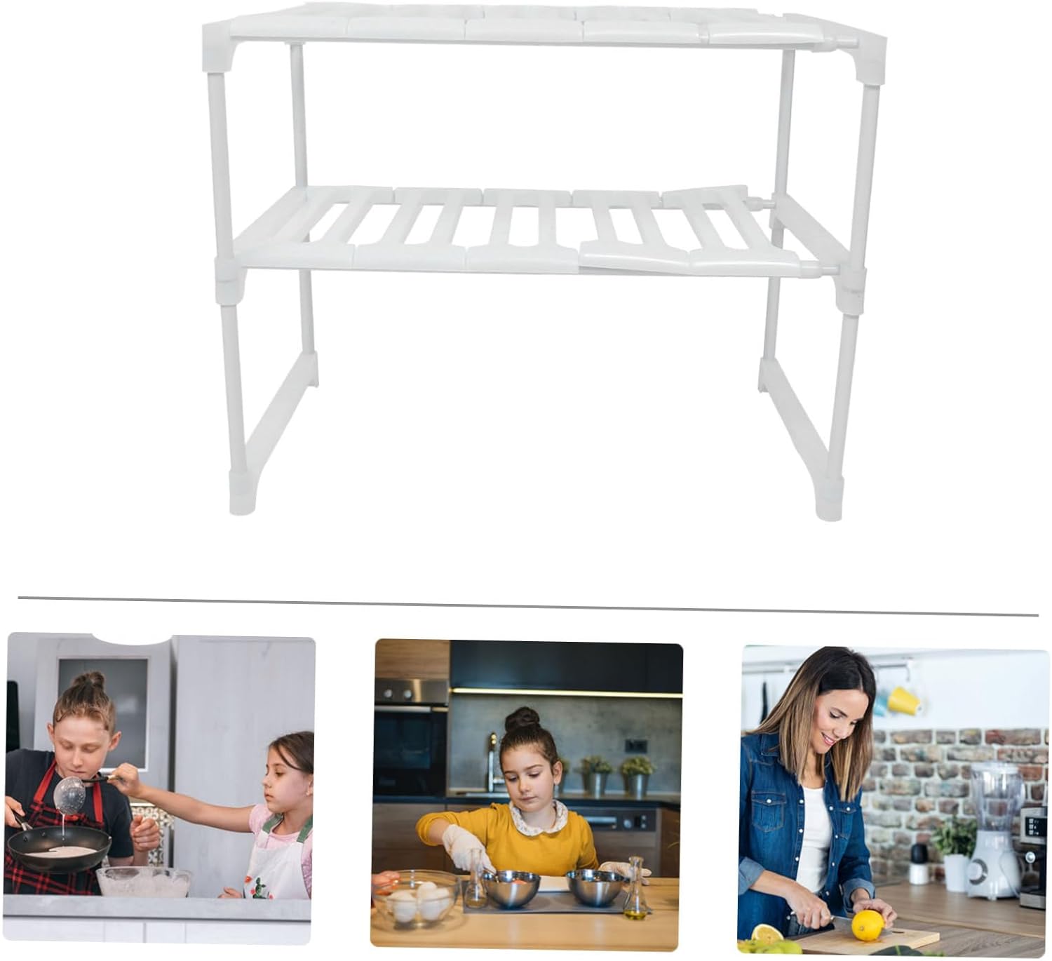 Cabilock Sink Organizer Rack Adjustable Storage Holder for Kitchen Bathroom Multi-functional Shelf for Pots and Pans Space-saving for Neat and Orderly Storage