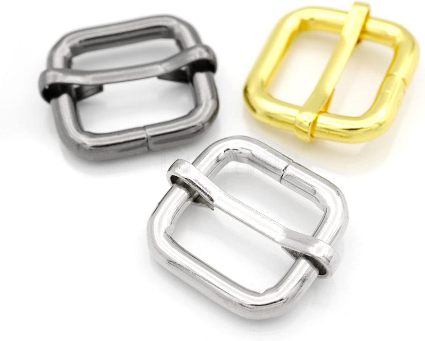 CRAFTMEMORE 10pcs 3/4" Metal Slide Buckle Heavy Duty Triglide Strap Keeper Thick Movable Bar Slide Bag Belt Webbing Adjuster (Thickness 3/16, Gunmetal)