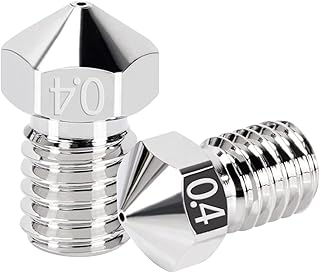 APAAZO 3D Printer Parts E3D Plated Copper Nozzle Copper Alloy E3D V6 Nozzle M6 Threaded Compatible With Red Lizard Hotend Extruder 1.75mm Filament (Color : 0.4mm)